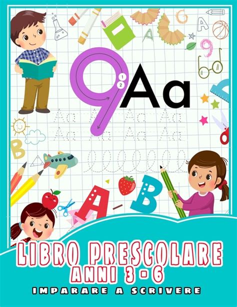 Libro Prescolare Anni Imparare A Scrivere Lettere E Numeri