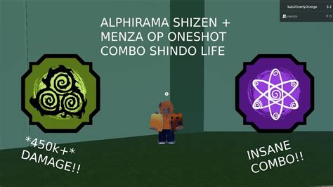 Alphirama Shizen Menza Op Oneshot Combo Shindo Life Roblox Youtube