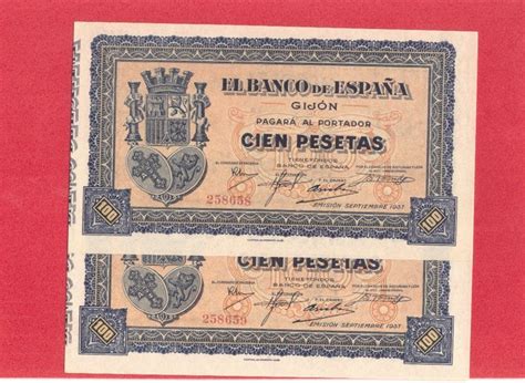 Spain 2 X 100 Pesetas 1937 Gijon Pick S 580 Pareja Catawiki