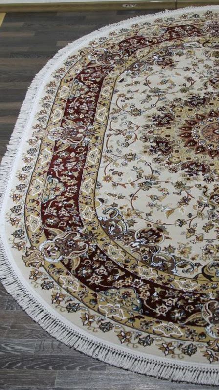 Ковер d206 - CREAM-RED - Овал - коллекция SHAHREZA
