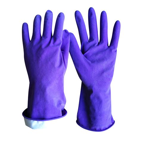 Purple Flocklined Household Latex Glove Promaxsafety China