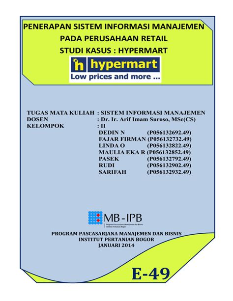 Sistem Informasi Pada Perusahaan Retail Studi