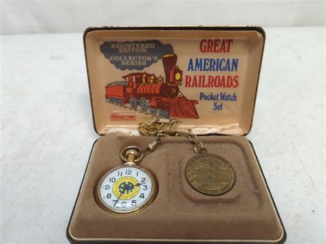 Sold Price Great American Railroads Pocket Watch Set March 6 0122 2