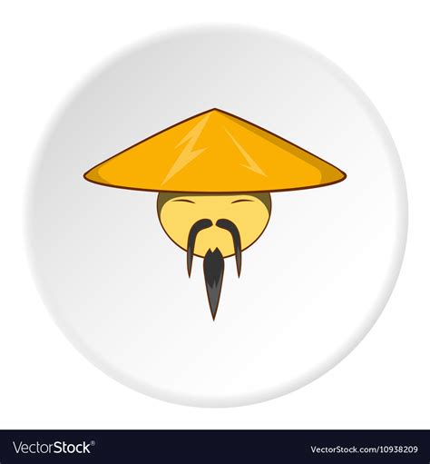 Asian Man In Hat Icon Cartoon Style Royalty Free Vector