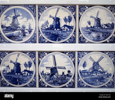 Blue [Delft pottery] tiles Netherlands Stock Photo - Alamy