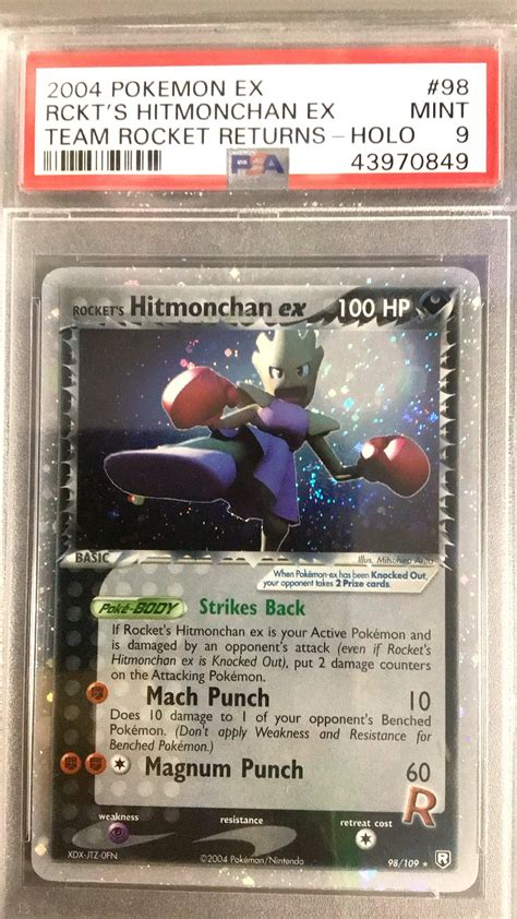 Pokemon Ex Team Rocket Returns Rocket S Hitmonchan Ex Holo Psa