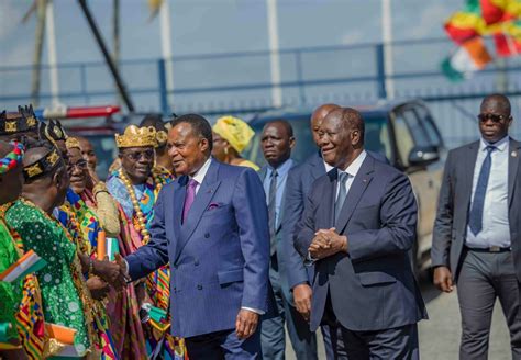 Le Pr Sident Congolais Denis Sassou Nguesso En Visite Abidjan