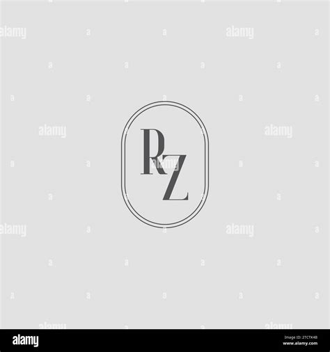 Initial RZ Wedding Monogram Logo Design Vector Graphic Stock Vector