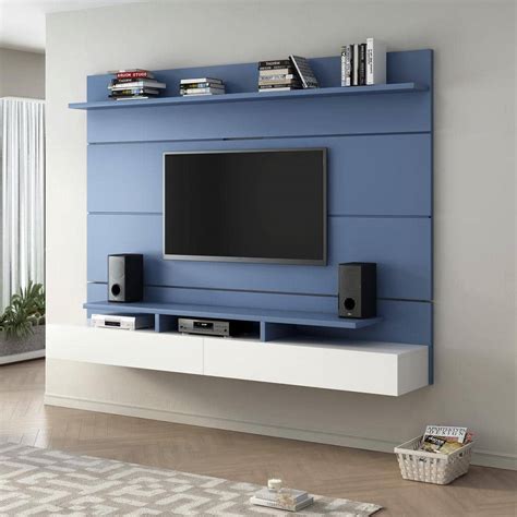 Harper Bright Designs Blue Modern Wall Mounted Floating Entertainment