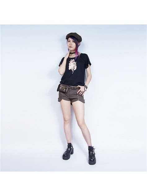 Steampunk Studded Heart Print Short Sleeves T Shirt