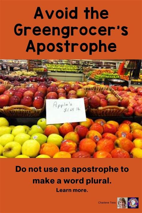 How To Avoid The Greengrocers Apostrophe Vocabulary Lessons Plurals