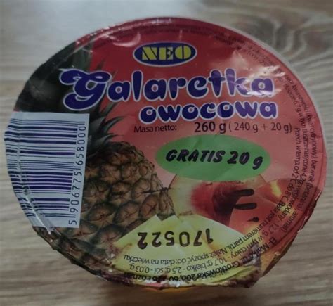 Neo Galaretka Owocowa G Kalorie Kj I Warto Ci Od Ywcze Dine Fit Pl