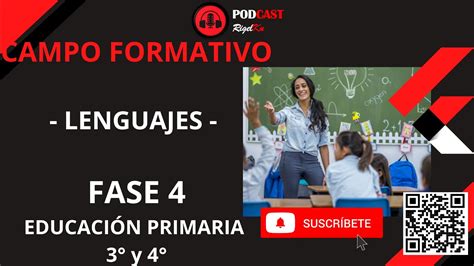 CAMPO FORMATIVO LENGUAJES FASE 4 EDUCACIÓN PRIMARIA 3 y 4 YouTube