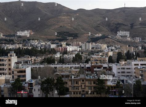 Shiraz City Babakuhi Mountain And Wind Turbine Shiraz Fars Province