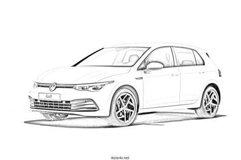 Volkswagen Golf Coloring Pages Vw Print Template Van Sketch Coloring Page