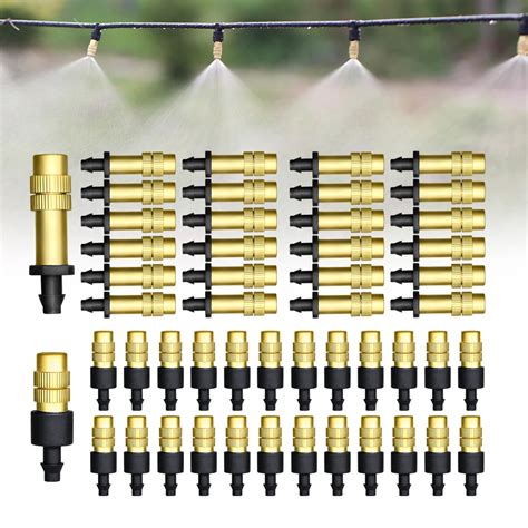 MUCIAKIE 50PCS Adjustable Sprayer Brass Misting Nozzle Atomizing