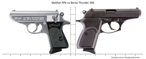 Walther Ppk Vs Bersa Thunder 380 Size Comparison Handgun Hero