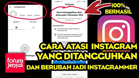 MENGATASI AKUN INSTAGRAM YANG DITANGGUHKAN DAN DINONAKTIFKAN TIDAK BISA