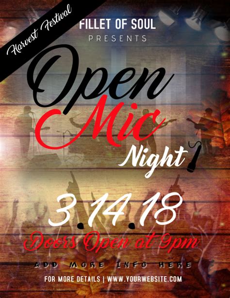 Open Mic Night Template Postermywall