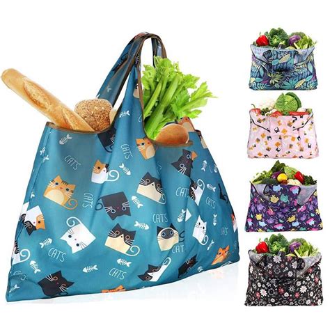 China Wholesale RPET Foldable Large shopping Bags with Pocket Custom printing Custom ...