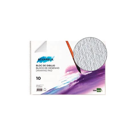 Bloc Dibujo Liderpapel Acuarela Espiral 297X420Mm 10 Hojas 300G M2 Sin