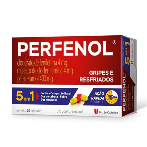 Para Que Serve O Remédio Perfenol - Perfenol 400mg + 4mg + 4mg União Química 20 Cápsulas