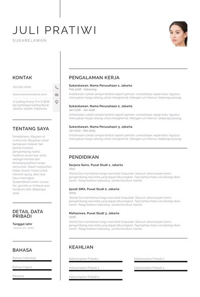 Contoh CV Yang Baik Dan Benar Dan Tips Membuatnya Agar 49 OFF