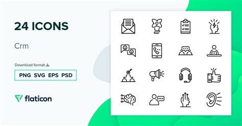 Crm Icon Pack | Outline | 24 .SVG Icons
