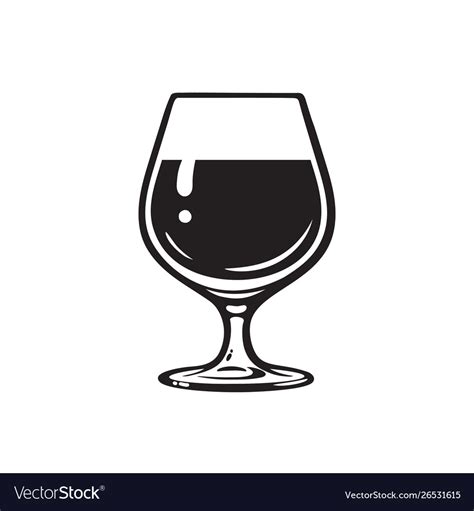 Glass Wine Brandy Cognac Or Whiskey Royalty Free Vector