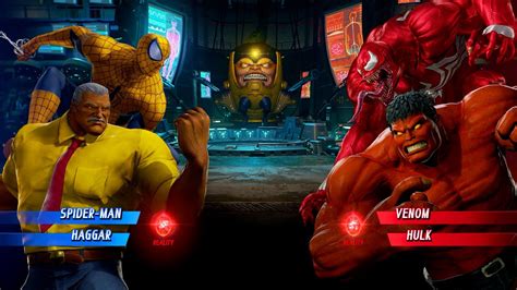 Yellow Spider Man Yellow Haggar Vs Red Venom Red Hulk Marvel Vs