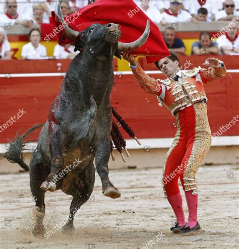 Bullfighter Ruben Pinar Action During Bull Editorial Stock Photo