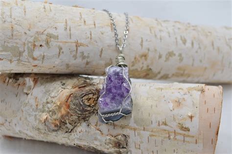 Amethyst Necklace Raw Amethyst Cluster Necklace Raw Amethyst Necklace Amethyst Cluster Crown