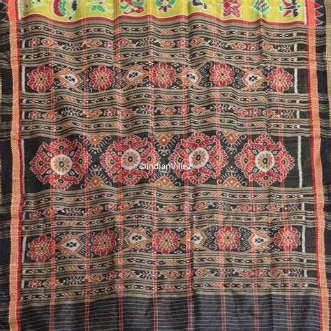 Festive Wear Olive Green Nabakothi Khandua Ikat Odisha Handloom Silk