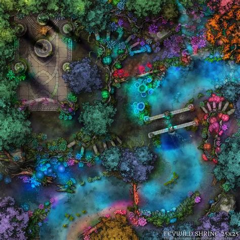 Recreated Hynrafoo's Feywild Shrine 25x25 : battlemaps Fantasy Map, Medieval Fantasy, Fantasy ...