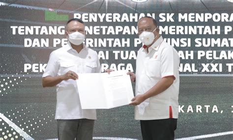 Tetapkan Aceh Dan Sumut Tuan Rumah PON XXI Tahun 2024 Menpora RI Ini