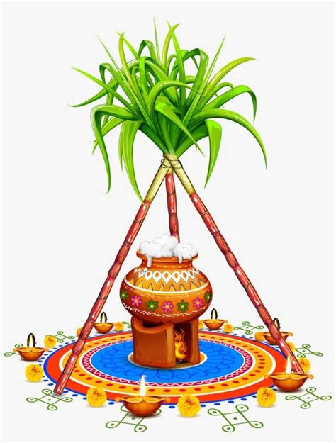 Pongal Pot With Sugarcane Png PNG Image | Transparent PNG Free Download ...