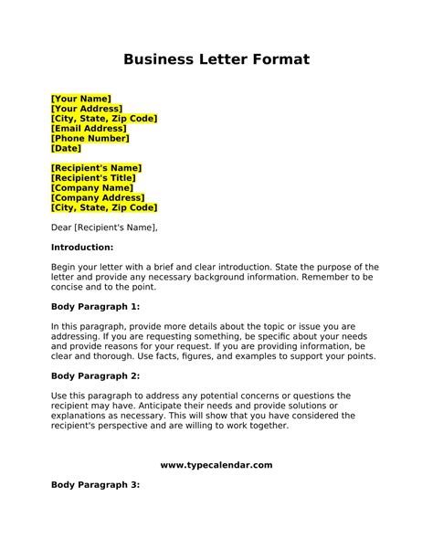 Free Printable Formal Business Letter Templates Pdf Word Example