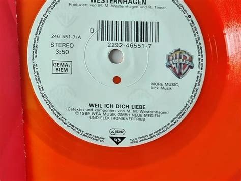 Marius M Ller Westernhagen Weil Ich Dich Liebe Vinyl Germany Red