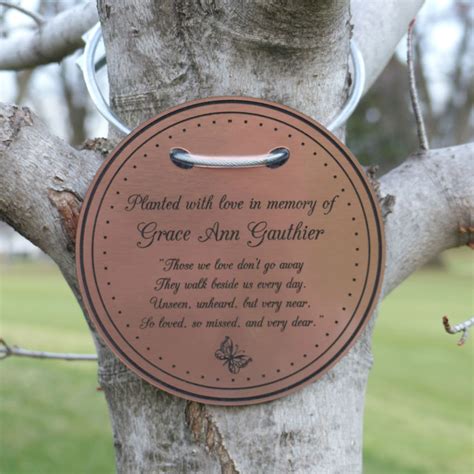 Tree Charm™ Tree Dedication Marker Tree Plaque Tree Tag