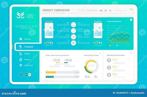 Infographic For Product Comparison On Website Template Vector ...