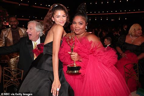 Lizzo Snaps Selfies With Zendaya Clutching Emmys 2022 Award Daily