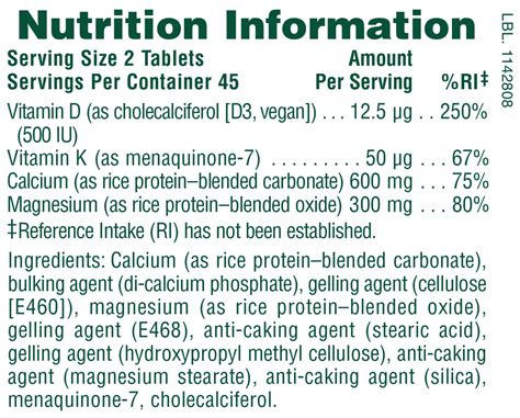 Naturesplus Cal Mag Vit D With Vitamin K Tablets Tablets Bia