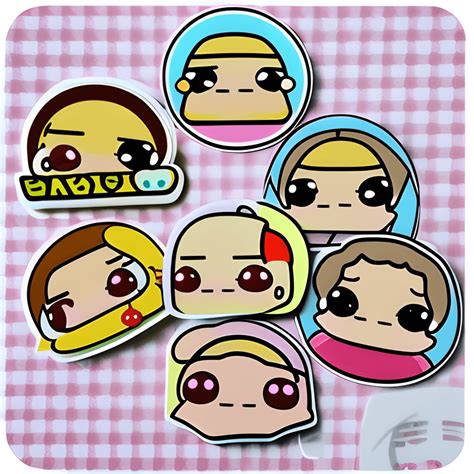 Kawaii Chibi Sandwich Stickers · Creative Fabrica