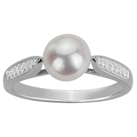 Bague Femme Carador En Argent Avec Oxydes De Zirconium Et Perle D Eau Douce