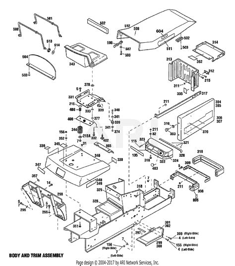 Troy Bilt 13101 16hp Gtx Hydro Garden Tractor Sn 131010100101 Parts Diagram For Bodywork