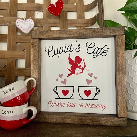 Valentine S Day Cupids Cafe Coffee Bar Sign Hand Etsy UK