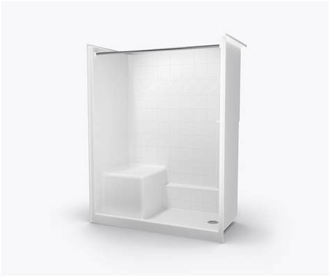 Xst Sh Ms Acrylx Alcove One Piece Shower With Left Hand Drain In