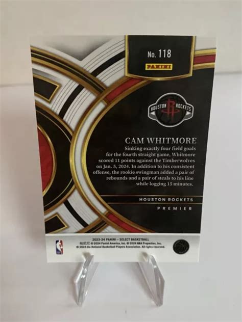 Cam Whitmore Premier Blue Panini Select Nba Rockets Rc