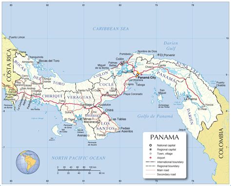 Mapa Pol Tico De Panam Tama O Completo