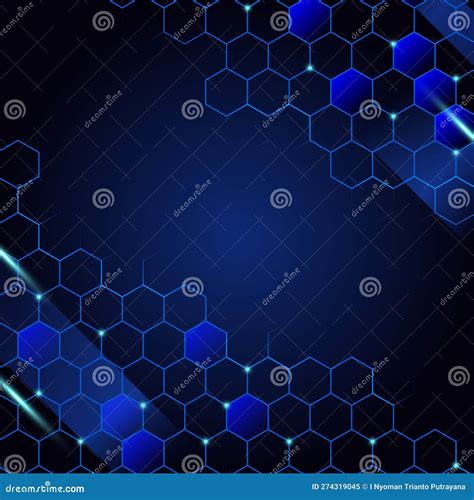 Blue Digital Honeycomb Background Stock Vector Illustration Of